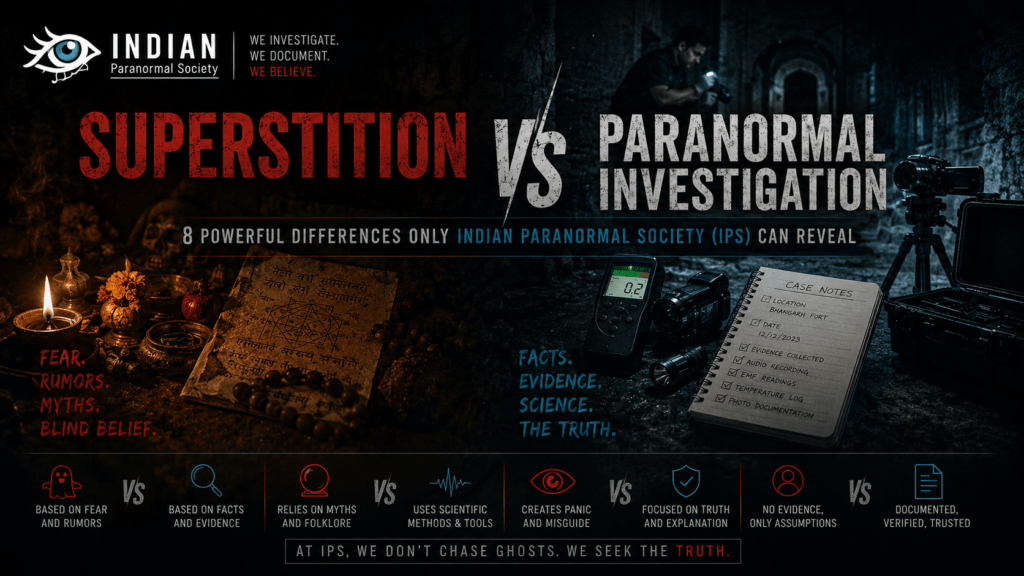 superstition vs paranormal investigation Indian Paranormal Society